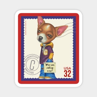 Funny chihuahua with clothes and attitude Magnet