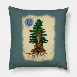 Sage of the Silent Pine and The Blue Star (Flag) Pillow