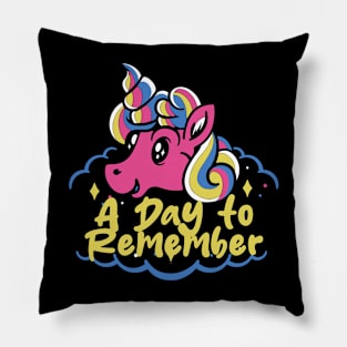 a day and the naughty unicorn Pillow