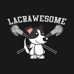 Funny Lacrosse Dog Lacrawesome T-Shirt