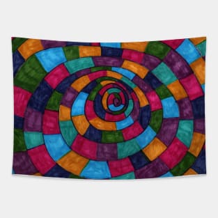 Multicolor Swirling Yellow Brick Road Tapestry