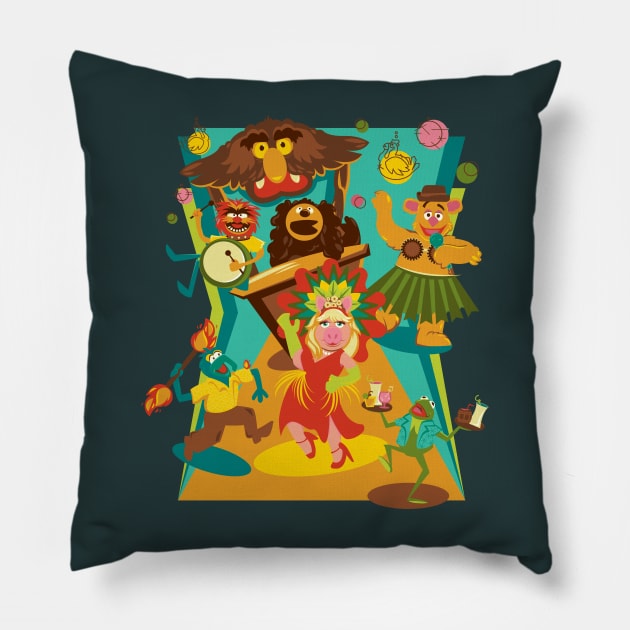 Mayhem at the Mai-Kai Pillow by SurefootDesigns