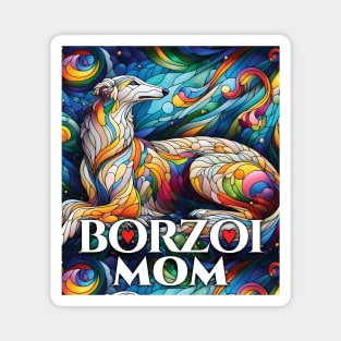 Borzoi mom, stained glass. I love borzois. Magnet