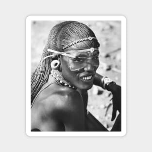 Vintage Maasai Warrior with a Pen Magnet