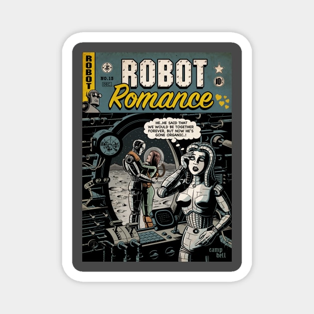Robot Romance comic book (small) Magnet by Mr Campbell