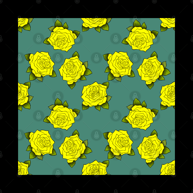 Yellow Roses Pattern in Alexandrite Color by aybe7elf