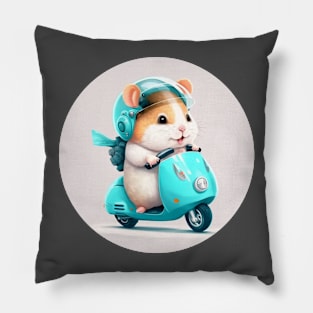 Hamster driving a Vespa Pillow