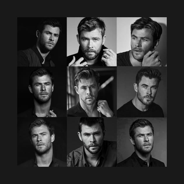 Chris Hemsworth collage black and white by Athira-A