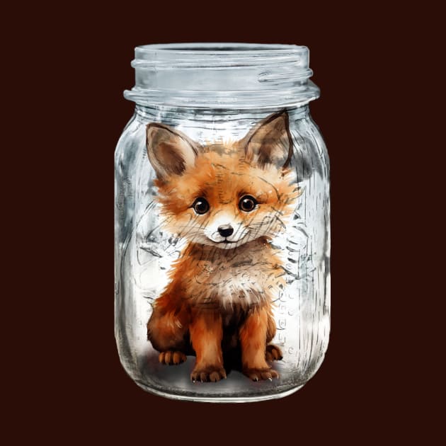 Fox Kit in a Jar by ginkelmier