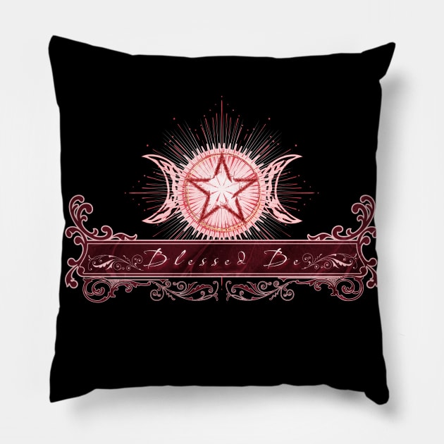 Blessed Be - Red Edition - Version 2 Pillow by mythikcreationz