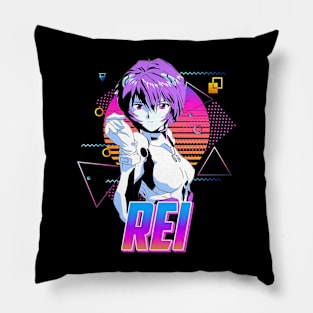 Rei Ayanami Retro Art Pillow