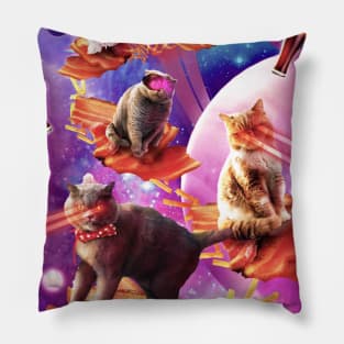 Bacon Galaxy Laser Cat - Space Bacon Cats Pillow