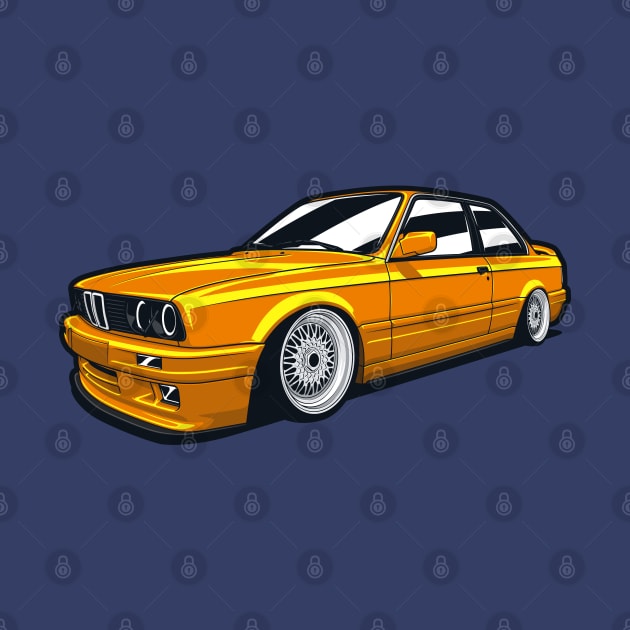 Orange E30 Classic Coupe by KaroCars