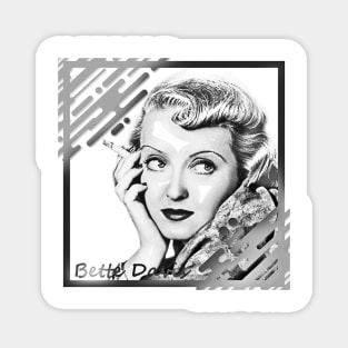 Bette Davis in Black & White Frame Concept Magnet