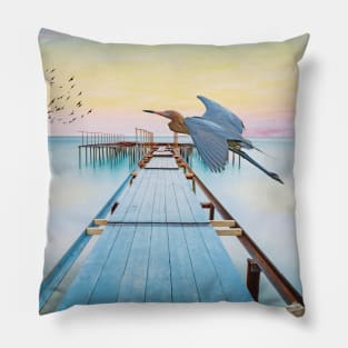 Reddish Egret Bird Pillow