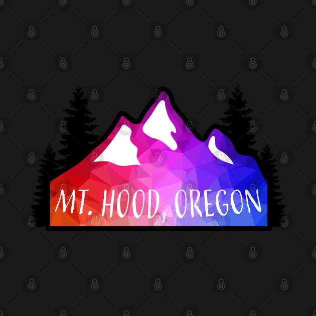 Geometric Colorful Mountain Mount Hood, Oregon by KlehmInTime