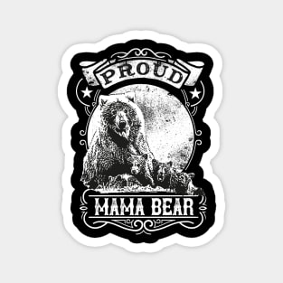 Proud Mama Bear Vintage Mother Mom Illustration Magnet