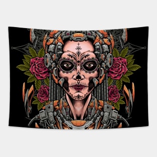 Great Dia De Los Muertos Illustration Tapestry