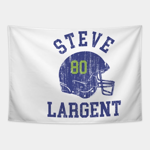 Steve Largent Seattle Helmet Font Tapestry by TodosRigatSot