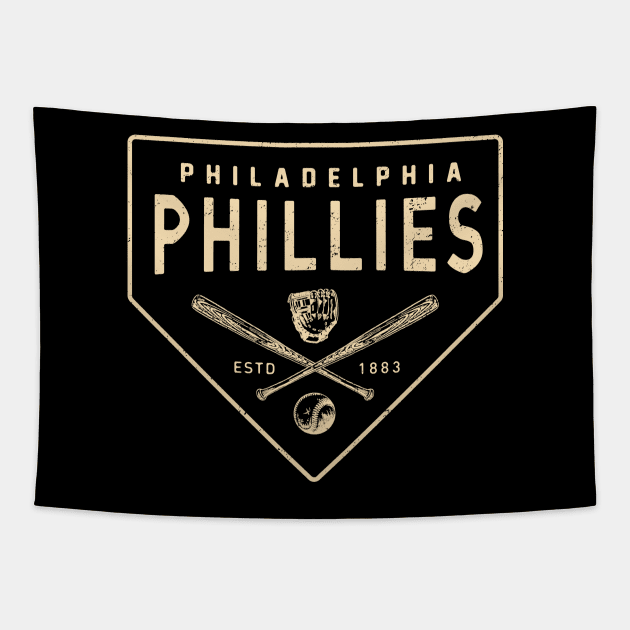 Philadelphia Phillies Home Base by Buck Tee Tapestry by Buck Tee