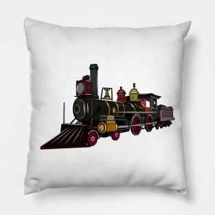 Steam locomotive cartoon illustration Pillow