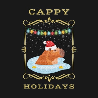 Christmas Capybara  Holiday Winter T-Shirt