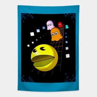 PAC-MAN Chase - Pixel Corners Tapestry