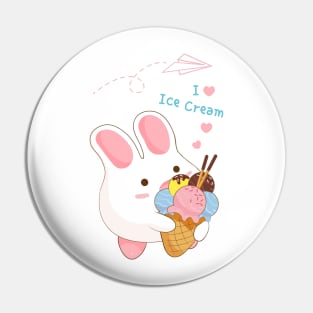 Ice Cream Cone Bunny Pin