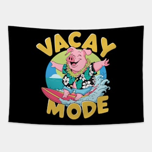 Aloha Hawaiian Pig Vacay Mode Tapestry