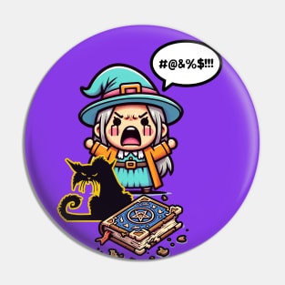 Cute Cursing Witch Pin