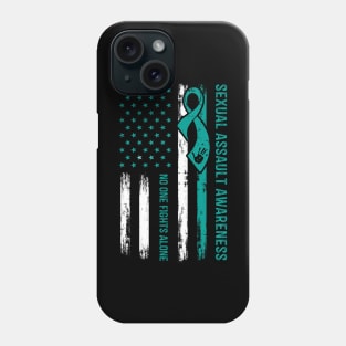 No One Fights Alone Sexual Assault American Flag Phone Case