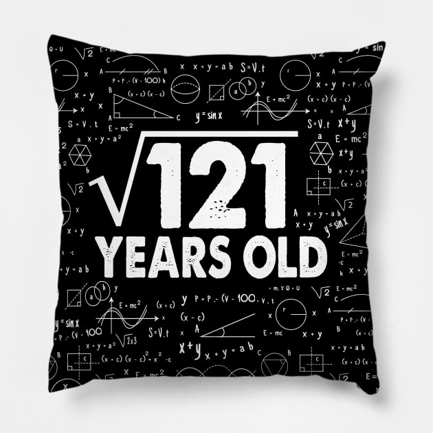 Square Root of 121 11th Birthday 11 Years Old Math Science Lover Gifts Nerdy Geeky Gift Idea Pillow by smtworld