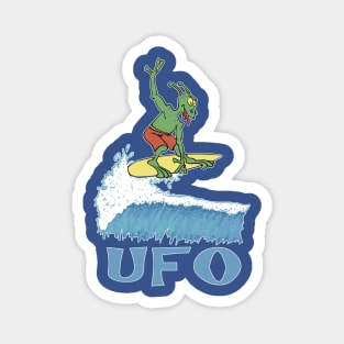 Surfing Alien UFO-surfing Magnet