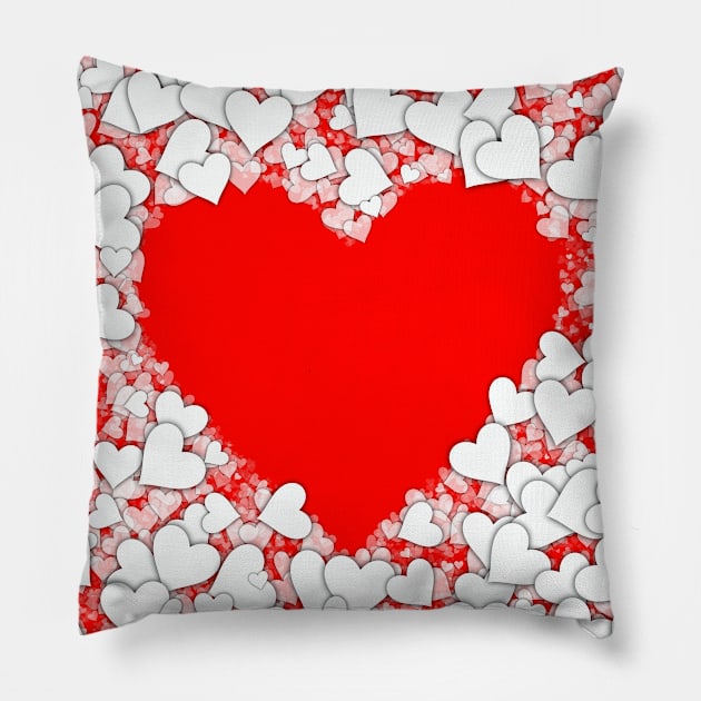 White Hearts Pillow by stefy