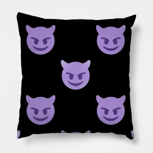 purple devil emoji Pillow