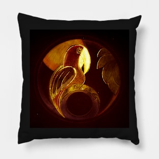 ART DECO PARROT ON BLACK Pillow