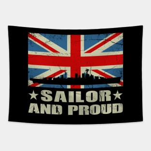 Sailor and Proud British Flag Design Tapestry