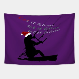 Kitesurfing Festive Christmas Vacation Novelty Vector Tapestry