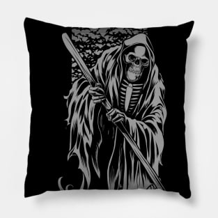 Grim Reaper Night Black Pillow