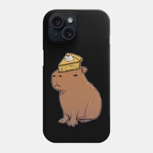 Capybara with Apple Pie on its head Phone Case