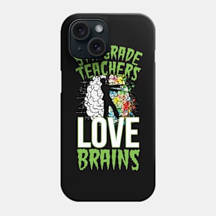 5th Grade Teachers Love Brains Halloween Appreciation Funny Education Lucky Substitute Elementary Grade Assistant Classroom Phone Case