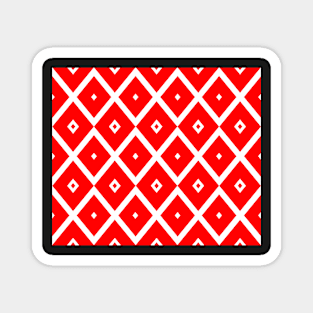 Abstract geometric pattern - red and white. Magnet