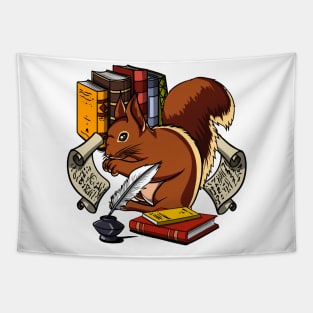 Squirrel Book Nerd Tapestry