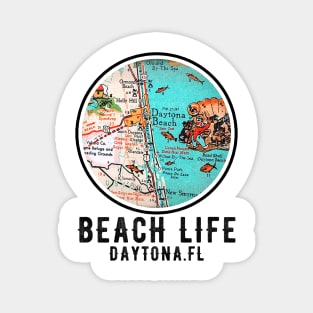 Daytona Beach Florida Vintage Map Beach Life Magnet