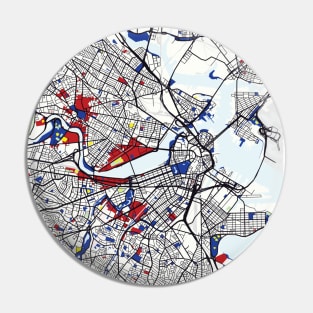 Boston (United States) Map x Piet Mondrian Pin