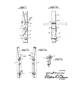 Clips VINTAGE PATENT DRAWING Magnet