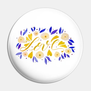 Love and flowers - yellow and blue Pin