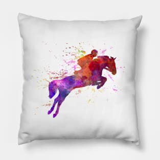 Watercolor horse show Pillow