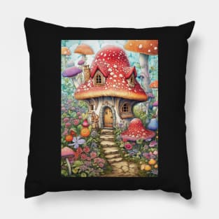 Magical Mushroom House Pillow