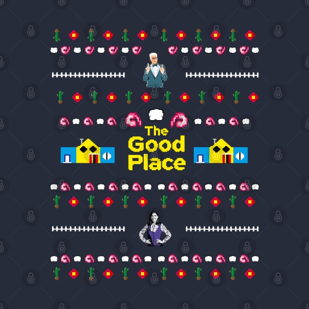 the good place ugly christmas sweater pattern by Naive Rider